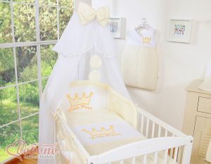 Bedding set 5pcs with mosquito-net- Little Prince/Princess cream