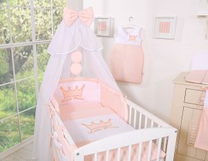 Bedding set 5pcs with mosquito-net- Little Prince/Princess pink