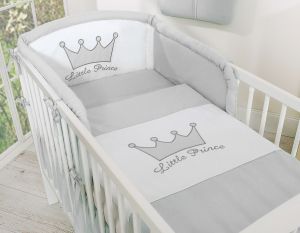Bedding set 2-pcs- Little Prince/Princess gray
