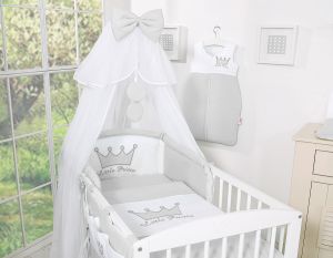 Bedding set 5pcs with mosquito-net- Little Prince/Princess gray
