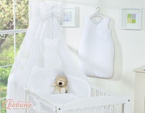 Canopy made of Chiffon- Hanging Hearts white