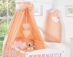 Canopy made of fabric- Hanging Hearts orange