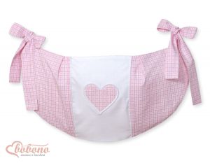 Toys bag- Hanging Hearts pink checkered