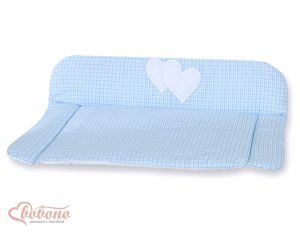 Soft changing mat- Hanging Hearts blue checkered