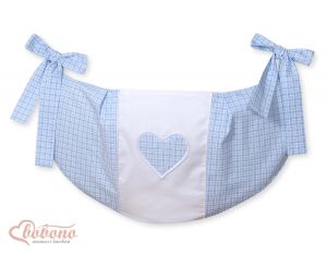 Toys bag- Hanging Hearts blue checkered