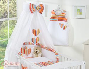 Canopy made of fabric- Hanging Hearts orange strips