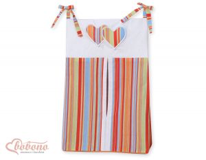 Diaper bag- Hanging Hearts orange strips