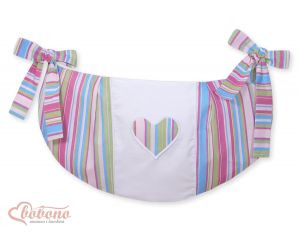 Toys bag- Hanging Hearts lilac strips