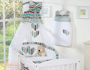 Canopy made of Chiffon- Hanging Hearts brown strips