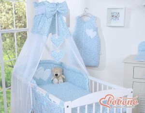 Canopy made of Chiffon- Hanging Hearts blue flowers