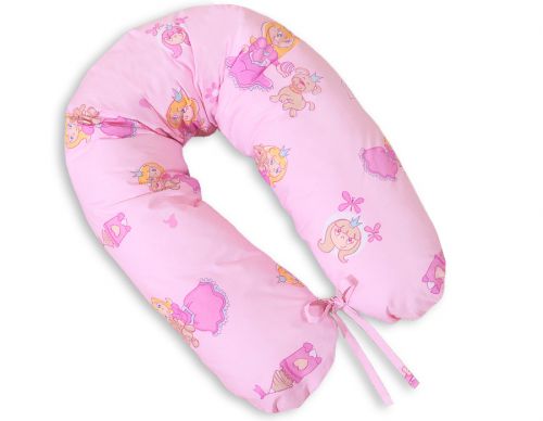Poduszka ciążowa Longer dla kobiet w ciąży do spania - Księżniczki różowe