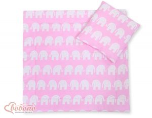 Baby pram set 2pcs- Simple Elephants pink