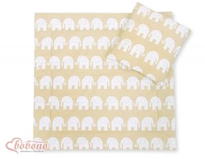 Baby pram set 2pcs- Simple Elephants beige