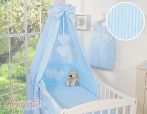 Canopy made of fabric- Hanging Hearts blue strips