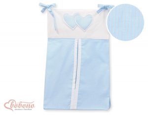 Diaper bag- Hanging Hearts blue strips