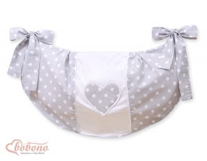 Toys bag- Hanging Hearts dots on grey