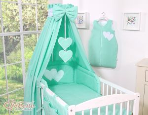Canopy made of fabric- Hanging Hearts mint