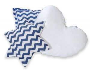 3pcs pillow set - chevron dark blue