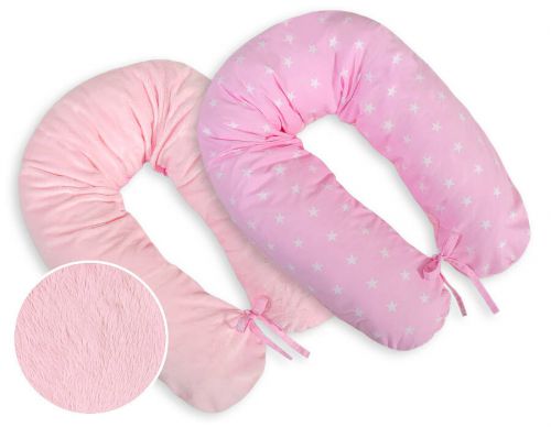 Pregnancy pillow- double-sided- Stars pink