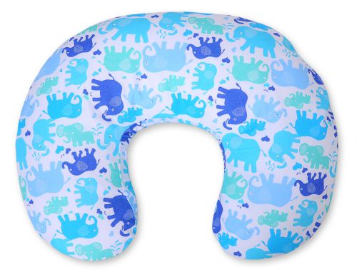 Feeding pillow- Elephants blue