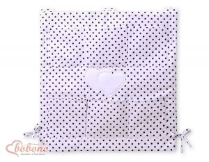 Cot tidy-  Hanging hearts black dots on white