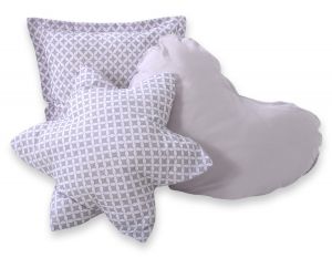 3pcs pillow set - grey flowers