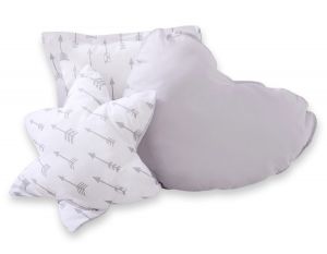 3pcs pillow set - Grey arrows