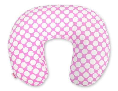 Feeding pillow- pink with white dots