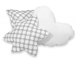 3pcs pillow set - grey with white dots
