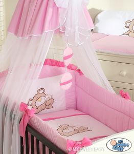 Bedding set 3-pcs (L70)- Teddy Bear Barnaba pink