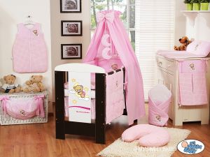 Bedding set 5-pcs with canopy (S60)- Good night pink
