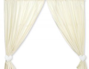 Curtains for baby room- Milo- Teddy Bear with heart white