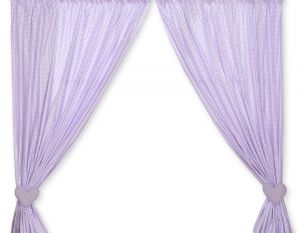 Curtains for baby room- Milo- Teddy Bear with heart lilac
