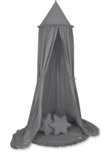 Set: Hanging canopy + Floor play mat + pillows - anthracite