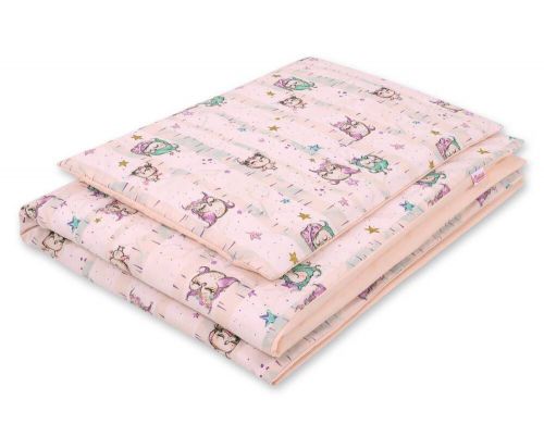 Baby cotton bedding set 2-pcs 120x90 cm - owls cream