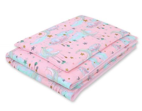 Babybettwäsche aus Baumwolle Set 2-tlg 20x90 cm- Monde rosa