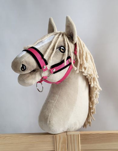 The adjustable halter for Hobby Horse A3 - dark pink with black furry