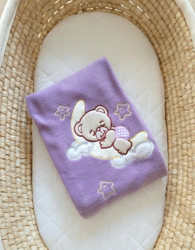 Polar fleece Decke für Babies - Gute Nacht lila
