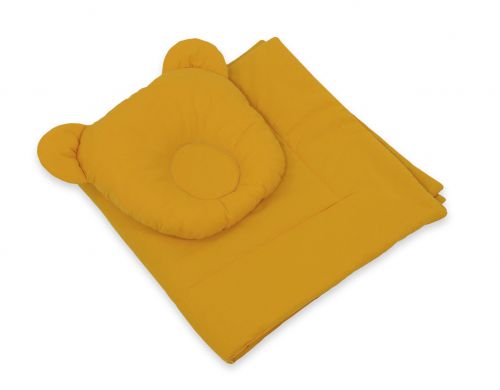 Decke mit Kissen - set 2tlg - honiggelb