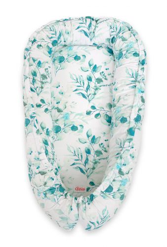 Baby nest double-sided Premium Cocoon for infants BOBONO- eucaliptus mint