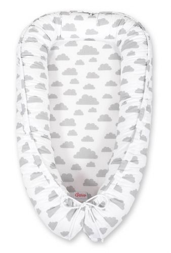 Baby nest double-sided Premium Cocoon for infants BOBONO- clouds gray