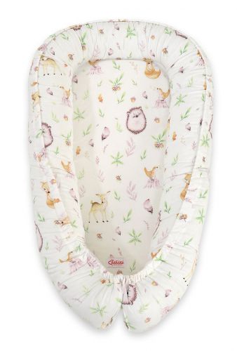 Baby nest double-sided Premium Cocoon for infants BOBONO- forest softness