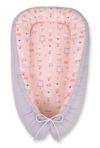Baby nest double-sided Premium Cocoon for infants BOBONO- ballerinas pink