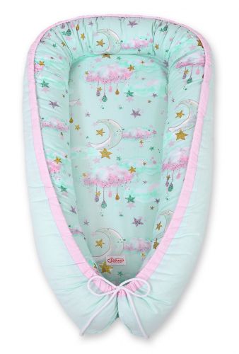 Baby nest double-sided Premium Cocoon for infants BOBONO- moons mint