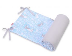 Universal doppelseitig Kopfschutz für Kinderbett - blue rabbits