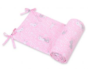 Universal Kopfschutz für Kinderbett - rosa rabbits