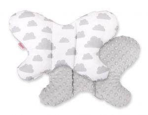 Double-sided anti shock cushion "BUTTERFLY" - clouds gray/gray
