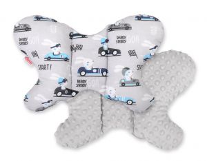 Double-sided anti shock cushion BUTTERFLY - gray rabbits/gray