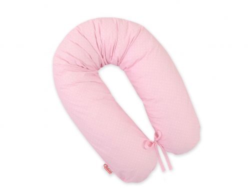 Multifunctional pregnancy pillow Longer - White polka dots on pink
