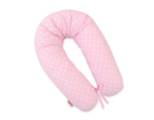 Multifunctional pregnancy pillow Longer - White polka dots on pink